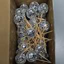 Tessco for You 40 Pcs Mini Disco Ball Cake Toppers Silver 1.18'' Small Disco Balls Cupcake Picks for 70s Themed Party Birthday Wedding Easter Decor