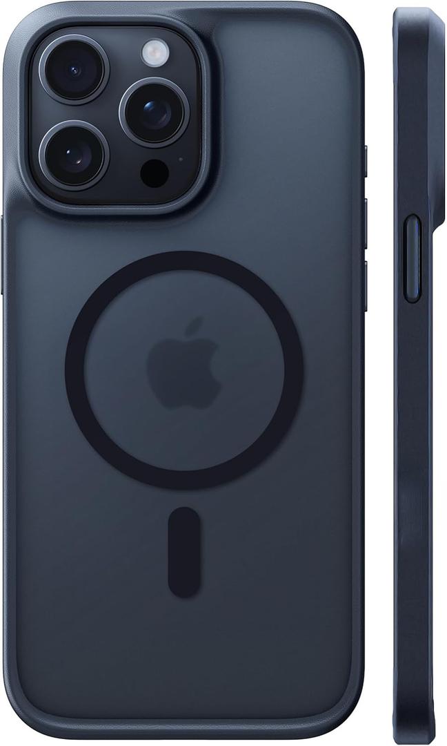 TORRAS for iPhone 13 Pro Max Case [Fit for MagSafe][12FT Military Grade Drop Tested] Magnetic Translucent Shockproof Slim Tough Anti-Fingerprint Case for iPhone 13 Pro Max, Black