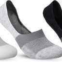 3 x COOLMATE GLOBAL 6 Pack No Show Men Socks, Low Cut Ankle Sock Moisture Wicking (Black, S)