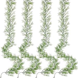 Serwalin 4Pcs 5.9 Ft Babys Breath Garland, 162 Branches White Artificial Baby Breath Flower Vines, Faux Plastics Garland Gypsophila Hanging Flower Vines for Wedding Arch Party Table Home Wall Decor