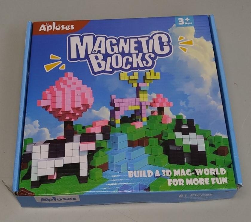 Apluses 3+ MAGNETIC BLOCKS BUILD A 3D MAG-WORLD FOR MORE FUN pipluses 81 PCS