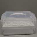 Juvale Cupcake Transport Container - 2 Tier, Clear Plastic, 13.5 x 10.25 x 7.5 in, 24-Count - Cupcake Holder - Rectangular Cake Carrier - Cookie & Pie Carrier