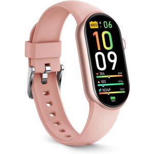 FITVII Slim Fitness Tracker AMOLED with Blood Oxygen, Blood Pressure, 24/7 Heart Rate and Sleep Tracking, IP68 Waterproof Activity Trackers and Smart Watches with Step Tracker, Pedometer for Women Men