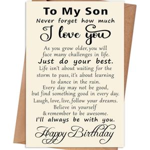 3 x Birthday Card Gifts for Son Adult， Son Birthday Cards from Mom Dad Parents,Son Birthday Gifts