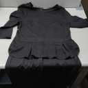 oten Women's Elegant 3/4 Sleeve Peplum Bodycon Sheath Office Work Business Pencil Midi Dresses (XX-Large, Black)