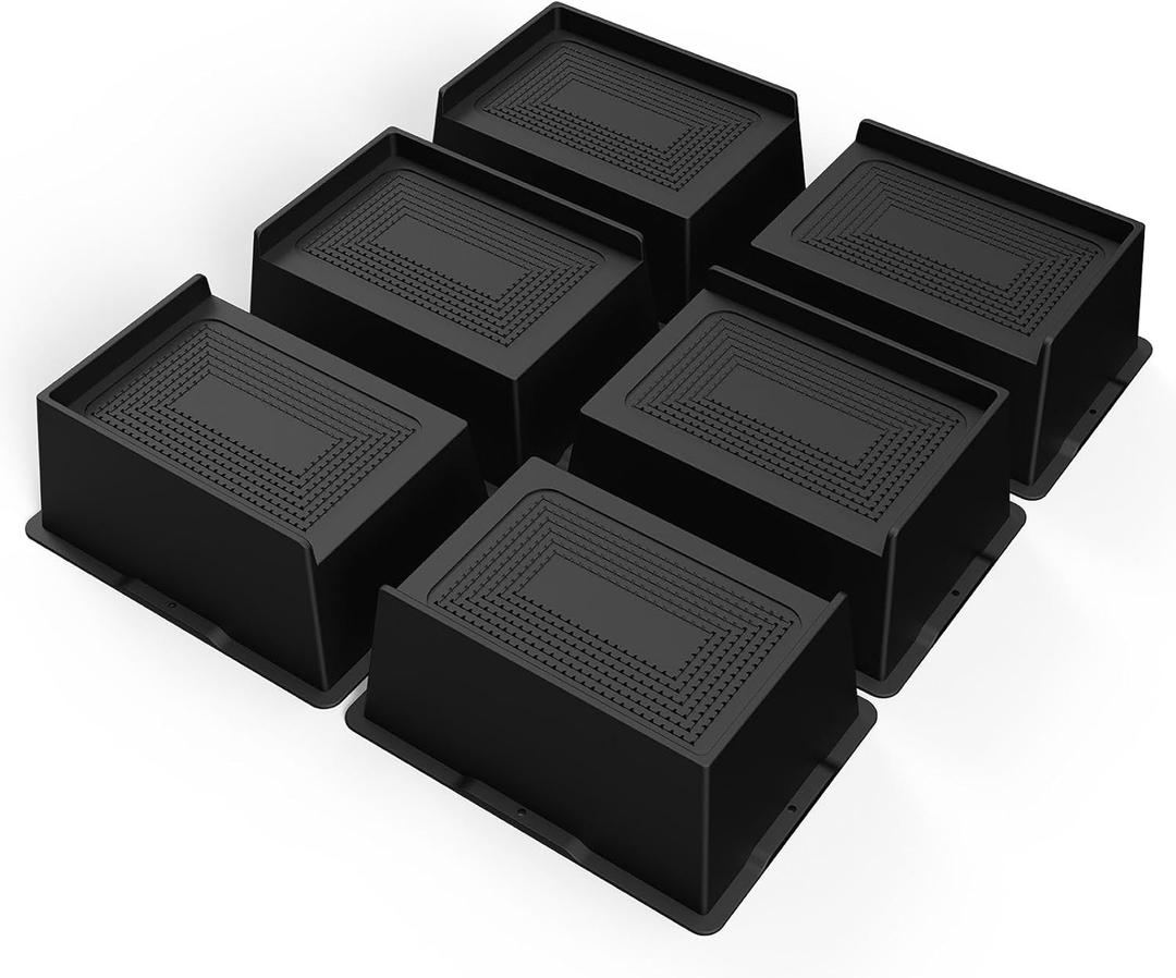 Bed Risers 3 Inch Heavy Duty, Oversized Furnitures Risers 3 inch Support 6000 lbs, Bed Table Rising Blocks, Fits for Couch, Sofa, Chair, Furniture Lifts (Black 6 Pack, 3 inch) (3 inch, Black 6 Pack)