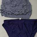 BIKINX Tankini Swimsuits for Women Plus Size Swimwear Tummy Control Two Piece Bathing Suits (16, Blue White Striped)