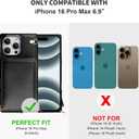JAKPAK for iPhone 16 Pro Max Case with Card Holder Phone Wallet Case Zipper Leather Cover with Crossbody Lanyard Cell Pocket RFID Blocking Handbag Purse for iPhone 16 Pro Max Case 6.9inch Black
