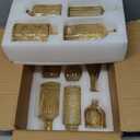 Gold Amber Glass Bud Vases Set of 12, Small Vases for Flowers, Champagne Mini Vintage Vases for Centerpieces,Bud Vase in Bulk for Wedding Decor,Single Flowers,Office and Home Table Flower Dcor