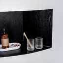 2 Piece Simple Transparent Vertical-Striped Bathroom Glass Toothbrush Cup Set
