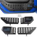 Automotive Metal Front Door Storage Organizer Pockets,Compatible For Wrangler JL JLU 4XE 2018-2024 (Black)