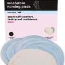 Bamboobies Overnight Nursing Pads, Ultra-Soft Velour, Reusable and Washable for Nightly Use, Leak-Proof Pads for Breastfeeding, 8 Pads
