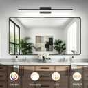IZORRO Modern Bathroom Vanity Light 48 inch, Rotatable, 36W Dimmable Led Bathroom Light Fixture Over Mirror, Black Vanity Light Bar (5 Color Temperature)