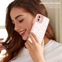 ZIYE for iPhone 12 Case Pink Leopard Pattern Phone Case with Camera Protection,TPU Silicone Rubber Protective Cover Cheetah Design Cases Compatible with iPhone 12 6.1 Inch