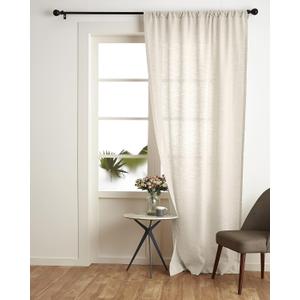 Solino Home Light Natural Linen Curtain 52 x 84 Inch, Light Filtering Rod Pocket Curtain 84 Inch, 100% Pure Linen European Flax Window Treatment Panel for Living Room, Bedroom
