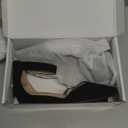 DREAM PAIRS Women's Low Wedge Pointed Toe Ankle Strap Dress Comfortable Casual Flats Shoes (7.5, Black/Nubuck)