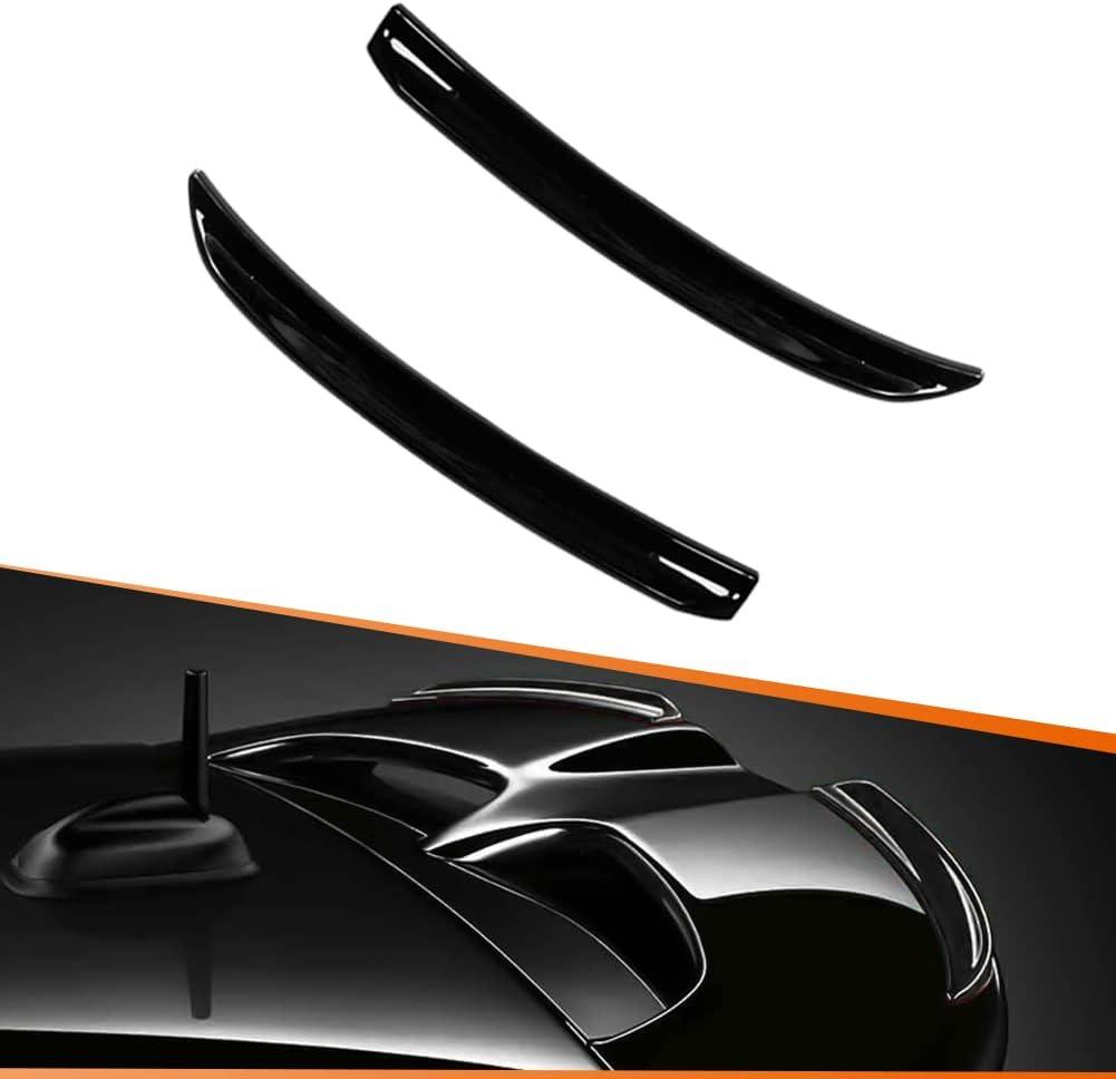 Adiil Glass Black Rear Wing Trim Spoiler Extension Lip Fins Compatible with 2014 & up Mini Cooper F55 F56 S/JCW