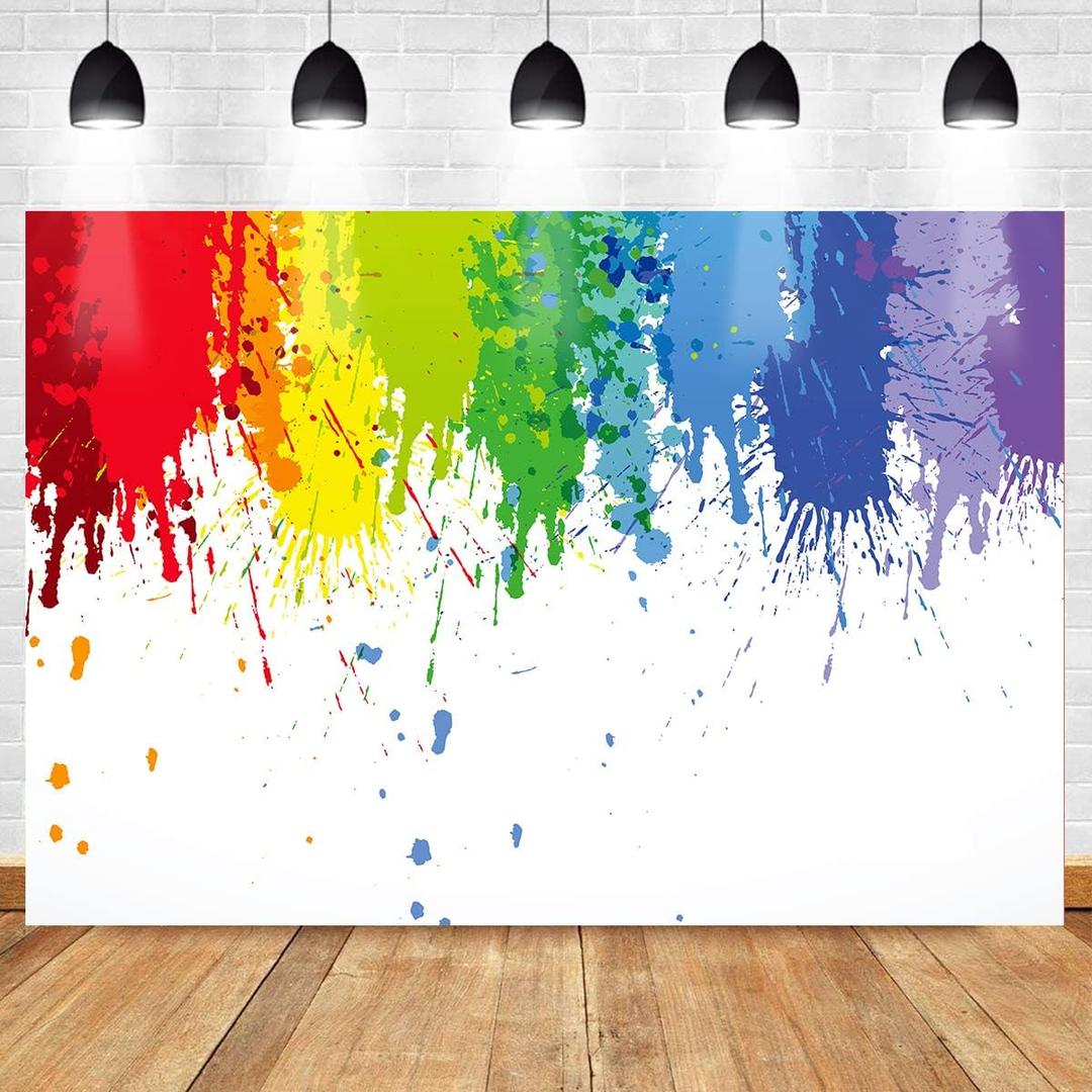 Paint Splash Party Backdrop Colorful Painting Art Photo Background MEETSIOY Abstract Oil Painting Studio Props Banner Birthday Party Supplies Photography Backdrop 9x6ft BJZSMT20