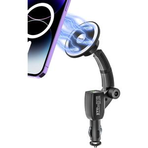for MagSafe Car Mount Cigarette Lighter [Dual USB Charger] Magnetic Phone Holder for Car Charger [Fast Charging] Phone Holders for Your Car for iPhone Air 17 Pro Max16 15 14 13 12, S25, All Smartphone