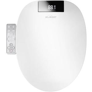 WLJBIDET Upgrade Bidet Toilet Seat Round, Rear and Feminine Wash, Unlimited Warm Water, Heated Seat, Warm Air Drying, Soft Close Lid, Sense Seat, Smart Bidet Seat Round Requires Electricity