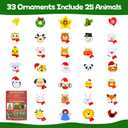 Felt Christmas Tree for Toddlers, 3.2ft Animal Theme Felt DIY Tree for Kids Wall with Lights + 33 Ornaments (Include 25 animals), Indoor Christmas Wall Hanging Decor, Kids Gifts Parties Activities