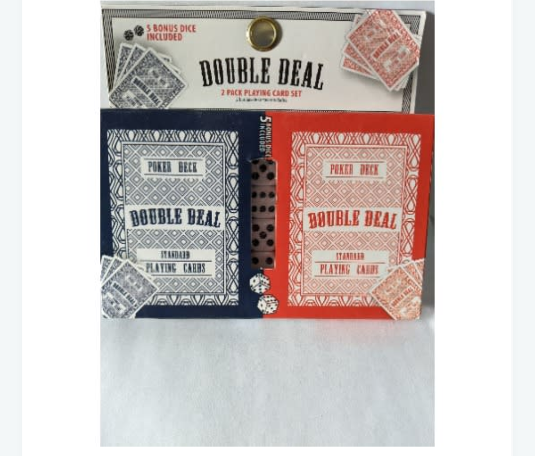 2pack Playing Card Set Double Deal Poker Deck With 5 Dice