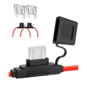 2 Pack Inline Maxi Fuse Holder - 6 AWG 12V Automotive Blade Fuse Holders with 2 Pcs 80 AMP Maxi Fuses
