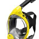 Full Face Snorkel Mask- Snorkeling Gear for Adults with Safe Dry Top Breathing System, 2025 Latest Foldable Panoramic View Snorkeling Mask for Men and Women, Anti Fog Anti Leak (Large-X-Large, Yellow)