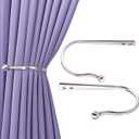 Mini Ball Curtain Holdbacks 2 Pack,Solid Zinc Alloy Wall Mounted Curtain Tiebacks & Hooks, Unique Shape Curtain Holders Modern Curtain Pull Backs for Drapes, Curtains,Brushed Nickel