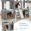Cat Tree, 59'' Heavy Duty Cat Tower, 3 Spacious Cat Cave VCT051W