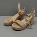 rsxses Women's Suede Platform Heels Sandals Peep Toe Fashion Wedding Sexy Dress Block Chunky Wedges High Heel Ankle Strap Pumps
Size -7.5