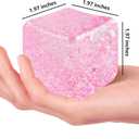 Glitter Squishy Cube Pack of 3 - Fidget Toys for Kids, Slow Rise Stress Cubes for Adults, Ice Cube Squishy Malt Sugar Stress Balls for Anxiety Relief(Blue/Coral/Purple)