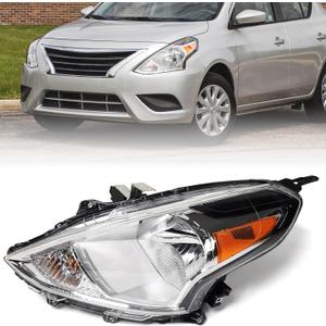 Huray Halogen Headlight Assembly Fit for Nissan Versa 2015-2019 LH | OE Factory Projector Headlamp Replacement Left Driver Side
