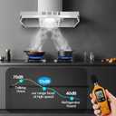 24 inch Range Hood Under Cabinet, Stainless Steel Kitchen Hood 280CFM, Ducted/Ductless Vent Hood with Rocker Button Control, Stove Hood with 2 Speeds Fan, Bright LED Light
