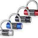 4 Pcs Letter Combination Lock,Combination Padlock for Gym Locker, Toolbox, School Locker, Padlock Combinations in Black, Red, Blue, Silver