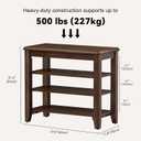 Taitiy Shoe Bench Storage Rubberwood, Entryway Bench with 3-Tiers Height Adjustable, Shoe Rack Front Door Entrance Organizer for Hallway Living Room, Mudrooms, Walnut,23.6"