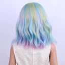 PATTNIUM Kids Child Rainbow Wig Short Wavy Colorful Wig Multicolor Wigs Girls Synthetic Cosplay Halloween Party Costume Wigs