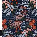 Dadanism 6-7 Inch Embroidered Flower Padded Sleeve for All-New 7" Kindle Paperwhite, 7" Kindle Colorsoft, 6" Kindle, Protective Sleeve Case for 6" Kobo Clara BW/Colour E-Reader, Indigo Flower