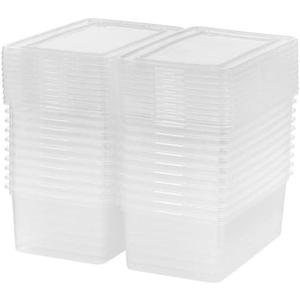 For 5 qt. Plastic Storage Bin with Lid in Clear (20-Pack)