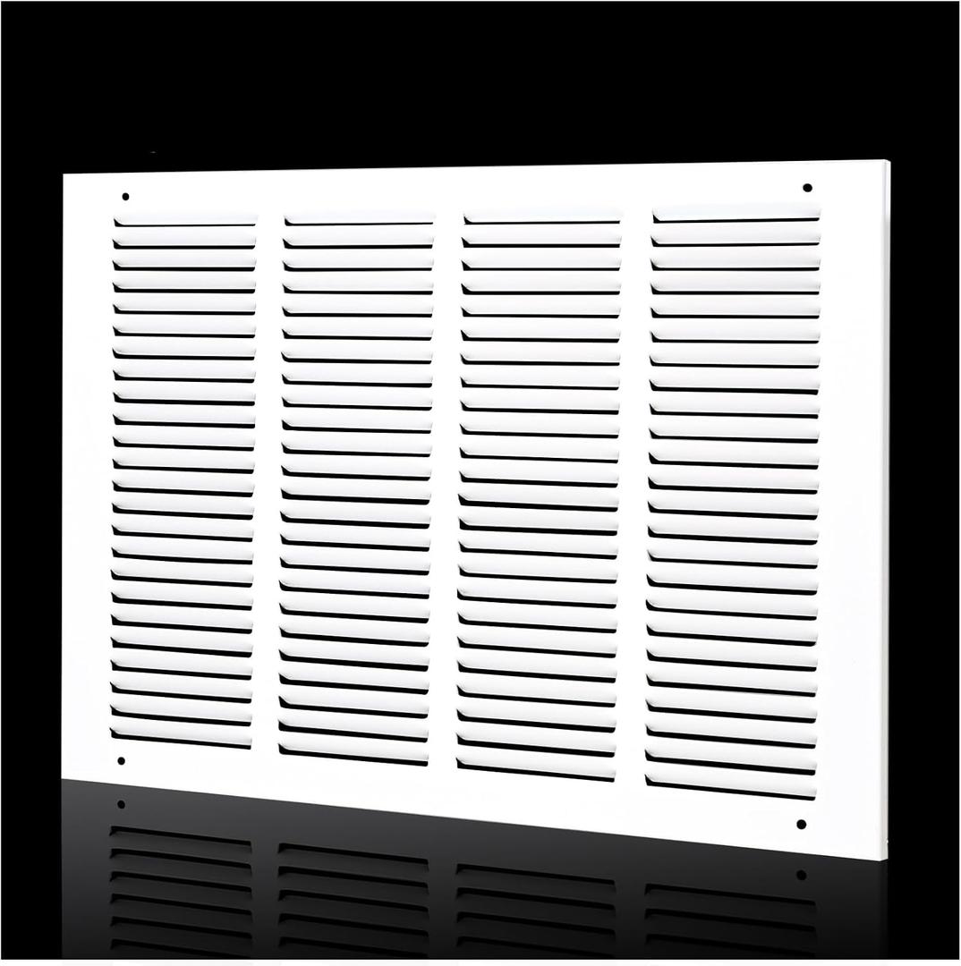 16"x12" Duct Opening Return Air Grille,Air Return Vent Cover Grill for Sidewall and Ceiling,Solid Steel AC Vent Cover HVAC Cold Air Intake Grille Without Filter House,Outer Dimension:17.75WX13.75"H