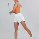 BMJL Women's High Waisted Athletic Shorts Pocket Workout Shorts Gym Sporty Running Shorts (White, XS)