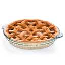 GRZJOPP 1 Pack Glass Pie Plate with Handles, 7 Inches Baking Dish, Clear Glass Serving Plate for Snacks, Salads, Desserts,Fruits (1)