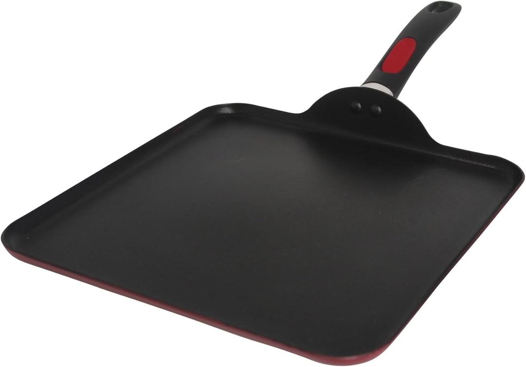 Mirro A79613 Get A Grip Aluminum Nonstick Griddle Cookware, 11-Inch, Red