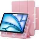 ESR for iPad Pro 13 Inch Case (M5/M4) 2025/2024, Powerful Magnetic Attachment, Slim Trifold Stand Case, Supports Pencil Pro & Pencil(USB-C), Auto Wake/Sleep, Rebound Series, Pink