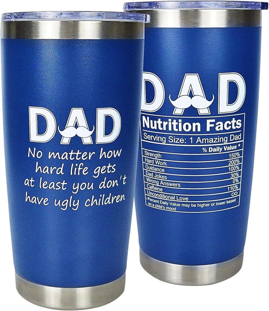 KYR Fathers Day Gift From Daughter, Son, Birthday Gifts for Dad, 20 Oz Tumbler Coffee Travel Cup, Christmas Gifts, Presents Idea for New Dad, Father, Double-Wall Insulated Stainless Steel Tumbler KYR Fathers Day Gift From Daughter, Son, Birthday Gifts for Dad, 20 Oz Tumbler Coffee Travel Cup, Christmas Gifts, Presents Idea for New Dad, Father, Double-Wall Insulated Stainless Steel Tumbler