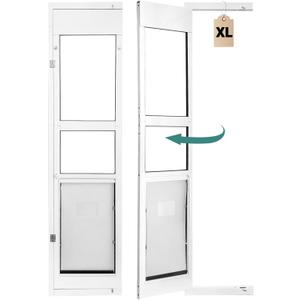 XL Dog Door for Sliding Glass Door - 81 3/4 Inch Doggy Door for Large - Extra Large Sliding Door Dog Door Insert - Left Open from Inside