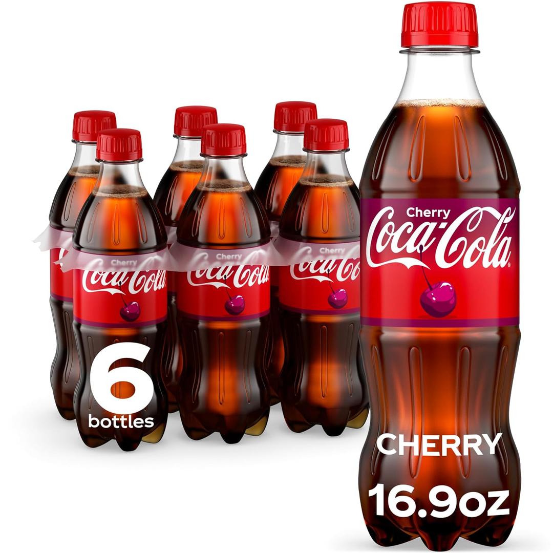 4 x Coca-Cola Cherry Soda Soft Drink, 16.9 fl oz, 6 Pack