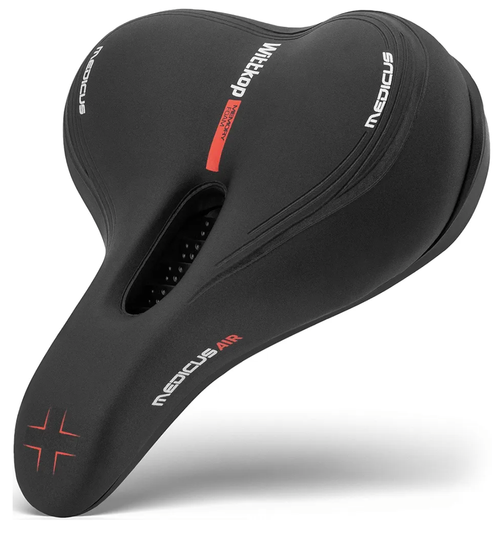 Wittkop Bike Seat, Waterproof Bicycle Saddle for Comfort, Mountain & Road Biking, Wide Bike Seats for Men & Women, BMX, MTB, Bike Seat Comfort, Waterproof Bike Saddle with Innovative 5-Zone-Concept