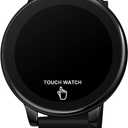 TOOCAT Fashion Touch LED Digital Watch Outdoor 50M Waterproof Rubber Bands Wristwatch for Men Women Teens Students (Black-LED Touch)