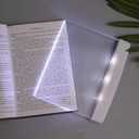 Flat Book Lights for Reading at Night in Bed Clear LED Book Page Light Bookmark Light for Reading Illuminator Panel Plate Lamp Board Wireless (White)